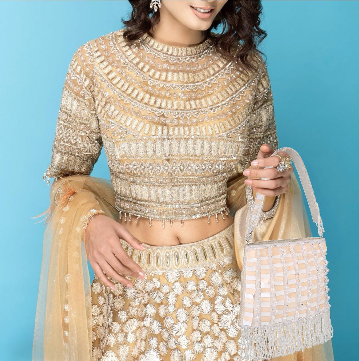 Beaded Fringe Party Clutch for Women