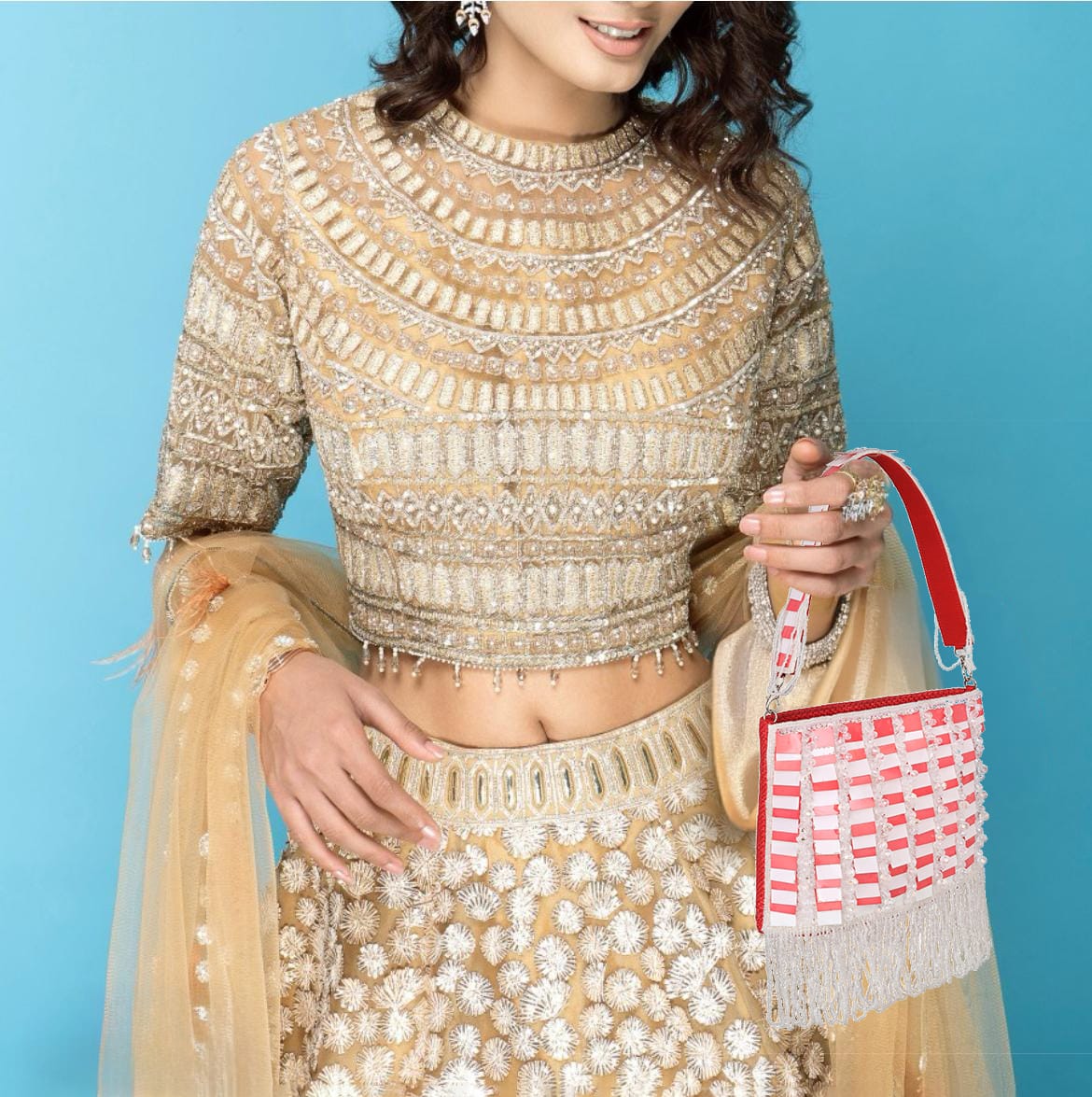 Beaded Fringe Party Clutch for Women