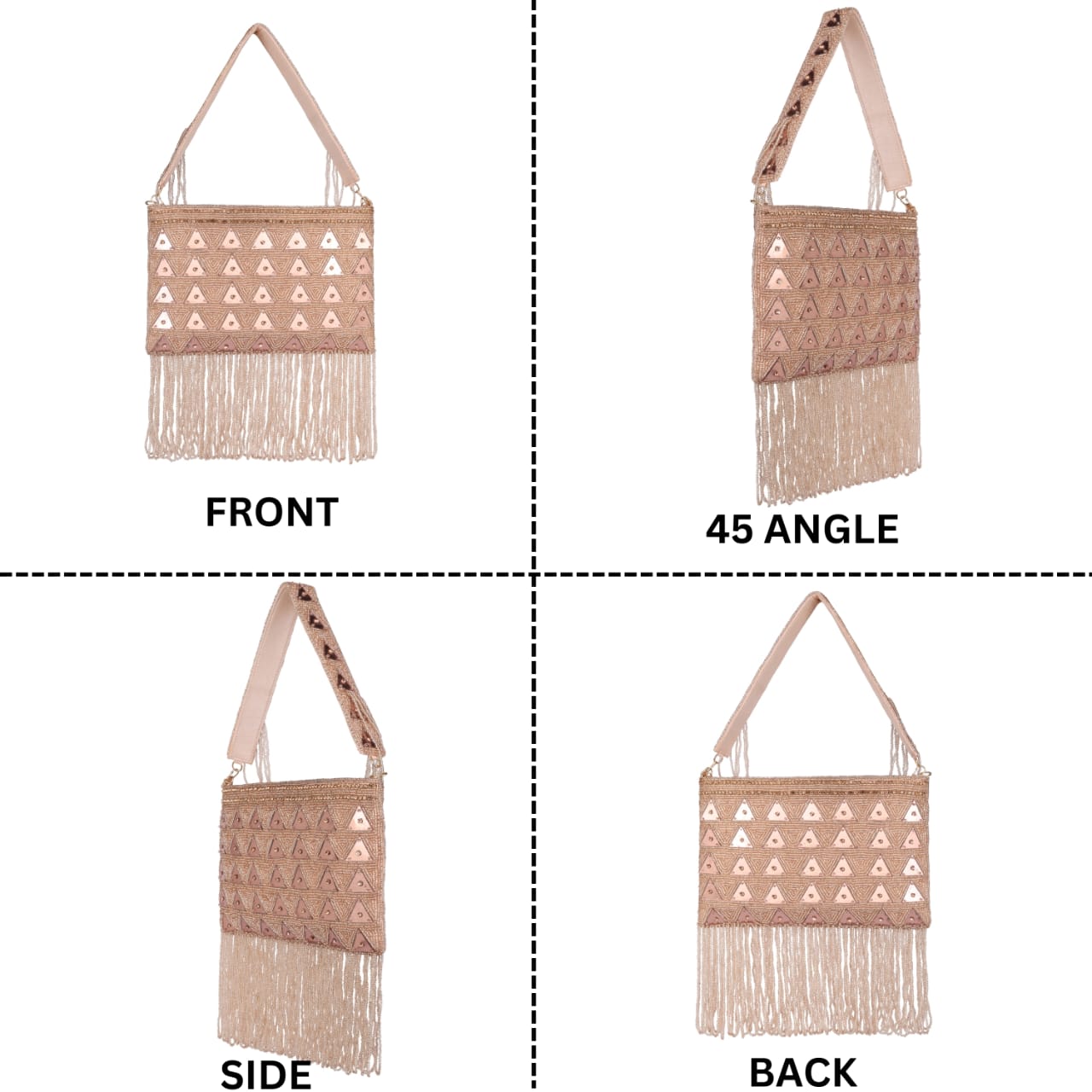 Beaded Fringe Party Clutch for Women