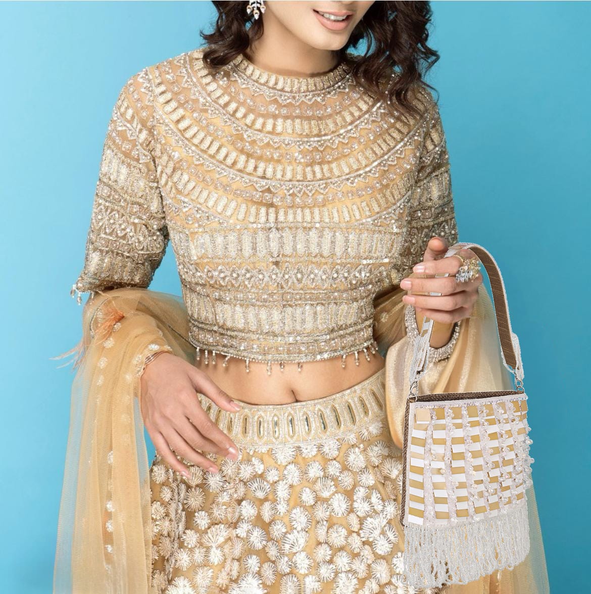 Beaded Fringe Party Clutch for Women