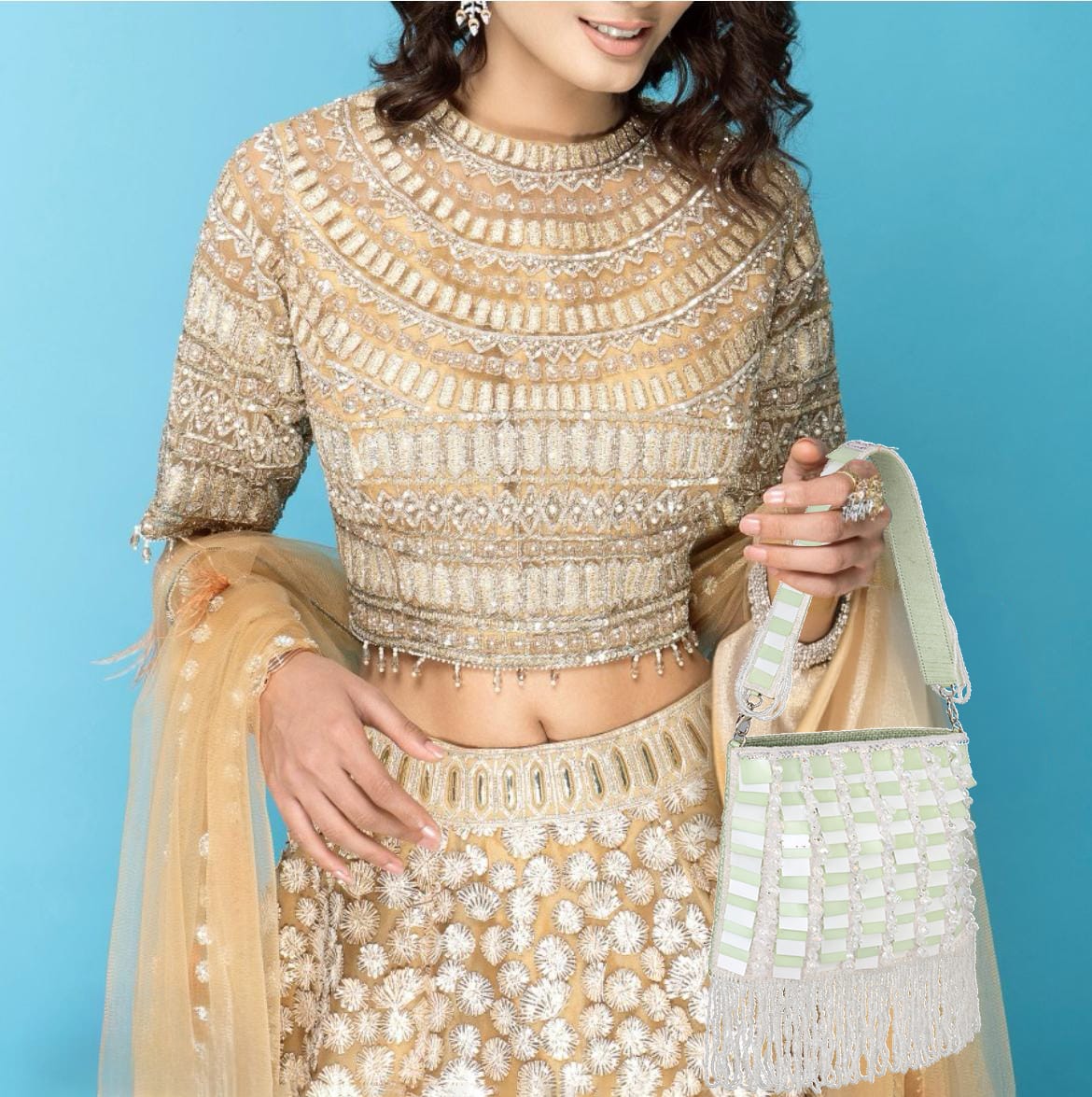 Beaded Fringe Party Clutch for Women