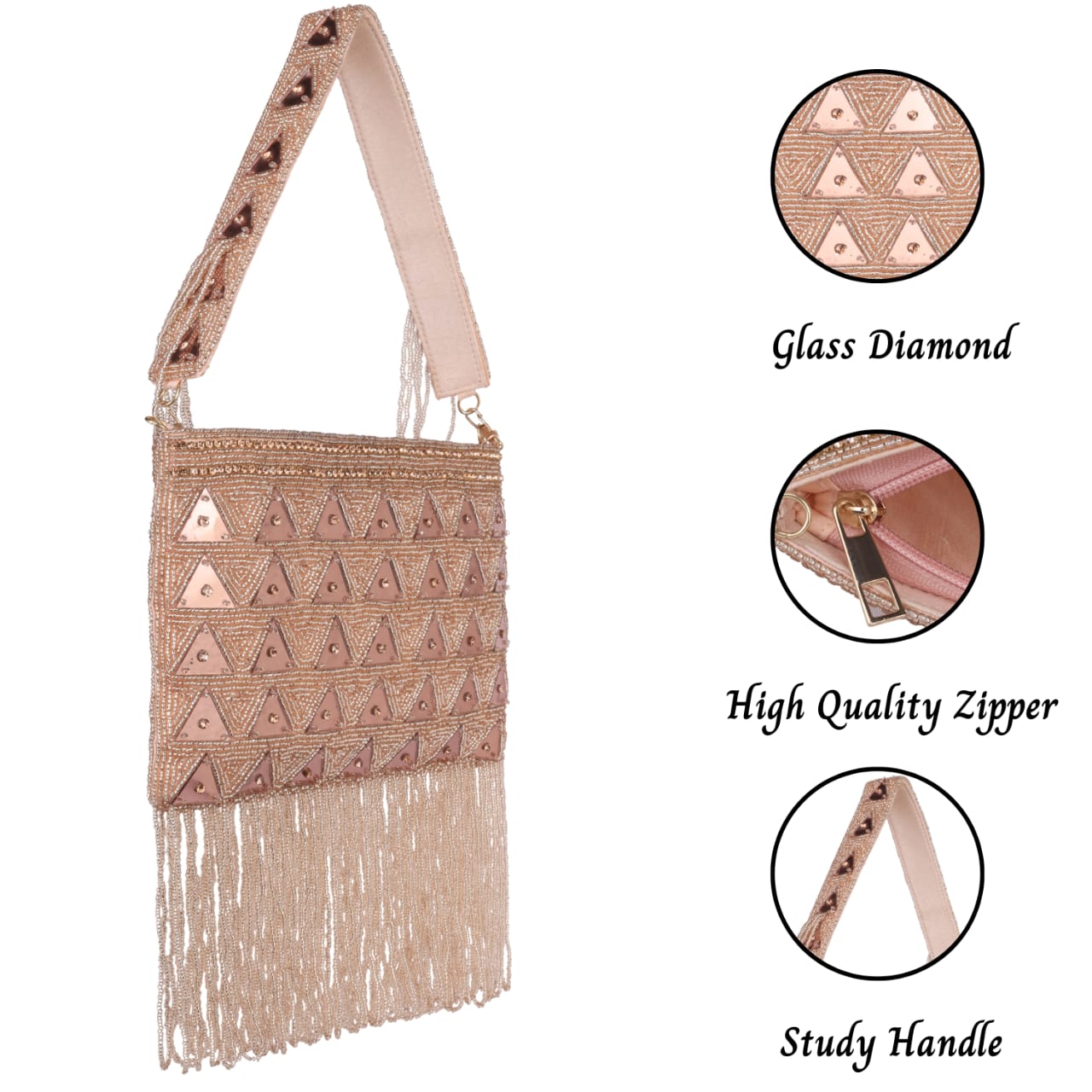 Beaded Fringe Party Clutch for Women